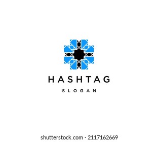 Hashtag logo icon design template
