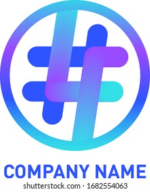 Hashtag Logo with Sleek Design