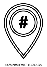 hashtag and map pointer