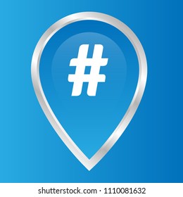 hashtag and map pointer