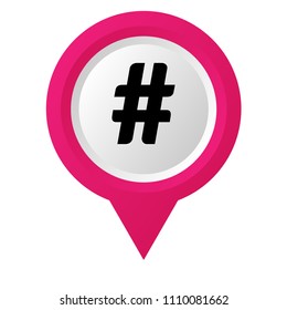 hashtag and map pointer