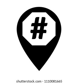 hashtag and map pointer
