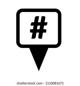 hashtag and map pointer