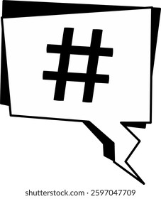Hashtag marketing boosts viral campaigns and social media success. Strategic hashtag marketing tracking helps analyze trends, optimize SMM strategies, improve engagement. Isolated illustration