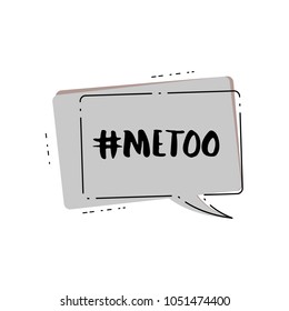 Hashtag Me too. Handwritten lettering Metoo. Vector illustration.