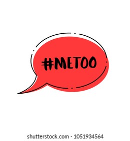 Hashtag Me too. Handwritten lettering Metoo. Vector illustration.