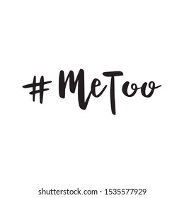 Hashtag Me Too. Hashtag icon. Vector lettering illustration on white background. Concept for women's rights.  