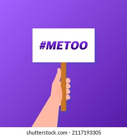 Hashtag metoo lable. Tag metoo on white background. Vector illustration