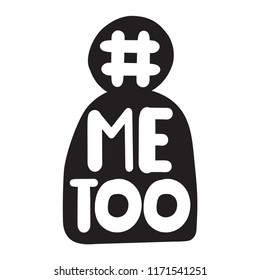 Hashtag metoo. Vector concept illustration on white background.