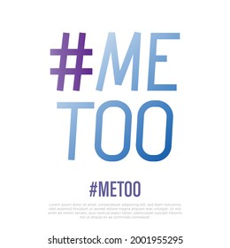 Hashtag MeToo. Women movement against violence. Symbol of woman power. Vector illustration.