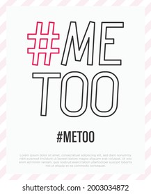 Hashtag MeToo. Women movement against violence. Symbol of woman power. Thin line icon. Vector illustration.