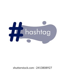 Hashtag mockup icon. Flat, hashtag space, grid icon, hashtag mockup. Vector icon