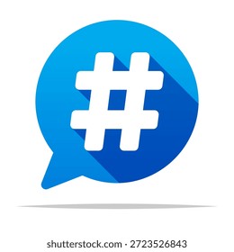 Hashtag on round speech bubble vector isolated illustration - Powered by Shutterstock - Get 15% off with code: PIKWIZARD15