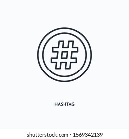 hashtag outline icon. Simple linear element illustration. Isolated line hashtag icon on white background. Thin stroke sign can be used for web, mobile and UI.