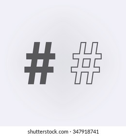 Hashtag outline icon. Vector illustration