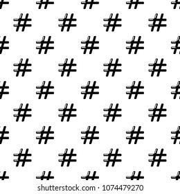 Hashtag pattern vector seamless repeating for any web design