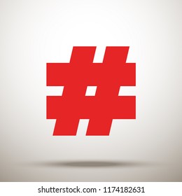 Hashtag red sign icon illustration Isolated on white background. Hashtag red icon. Simple element illustration. symbol design from Social Media Marketing collection