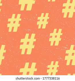 Hashtag. Seamless pattern, great design for any purposes. Abstract modern graphic element. Geometric background fashion pattern. Abstract cover, backdrop, pattern, wallpaper.