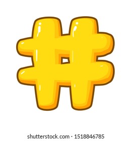hashtag or sharp symbol in cartoon stype. suitable for game or cartoon illustration. Thank you for watching
