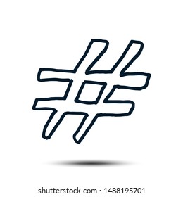 hashtag sign hand drawn vector template Illustration Design EPS 10.