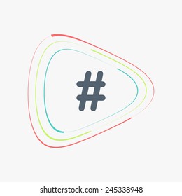 Hashtag sign icon. Flat design style. Made in vector illustration
