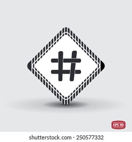 Hashtag sign icon. Flat design style. Made in vector illustration