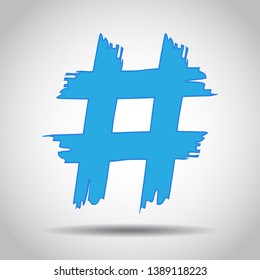 Hashtag sign icon. Hand drawn style. Vector illustration. EPS10