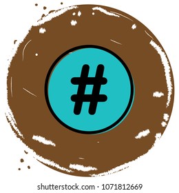 Hashtag sign icon vector illustration on brown background