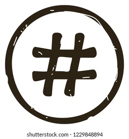 Hashtag sign icon vector illustration on white background. Eps10