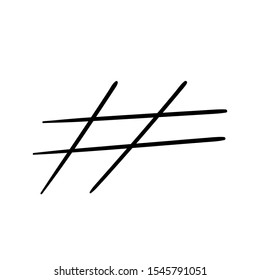 Hashtag sign icon vector illustration on white background. Eps10