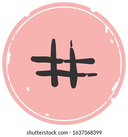 Hashtag sign icon vector illustration on white background