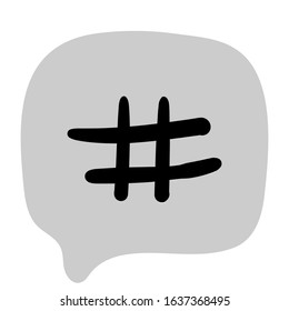 Hashtag sign icon vector illustration on white background