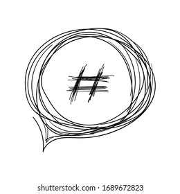 Hashtag sign icon vector illustration on white background