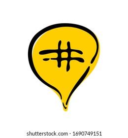 Hashtag sign icon vector illustration on white background