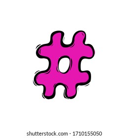 Hashtag sign icon vector illustration on white background. Eps10