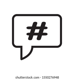 hashtag sign in speech bubble
