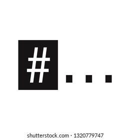 
A hashtag sign with three dots. Simple inscription for print, label, emblem,
T-shirt print graphics, posters, paperwork and promotional products.Internet language.Vector illustration.
