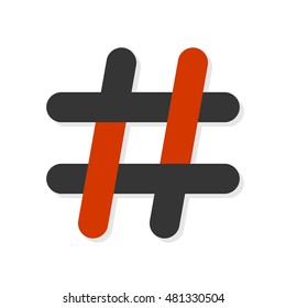 Hashtag sign, vector design