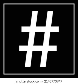 Vector de signo de hashtag Ilustración. Pasos 10
