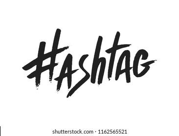 Hashtag signs. Number sign, hash, or pound sign. Hand painted symbols isolated on a white background. Vector illustration