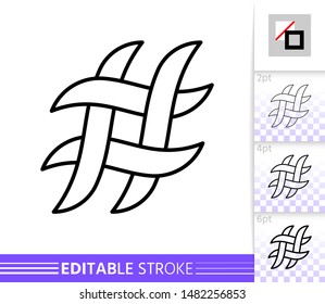 Hashtag single thin line icon. Hash Tag flat banner. Social Media poster. Linear pictogram. Simple illustration, outline symbol. Vector sign isolated on white. Editable stroke icons without fill