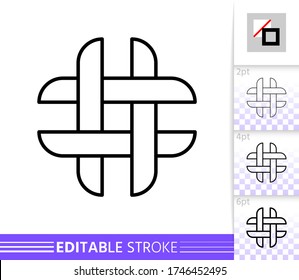 Hashtag single thin line icon. Social Media flat banner. Hash Tag poster. Linear pictogram. Simple illustration, outline symbol. Vector sign isolated on white. Editable stroke icons without fill