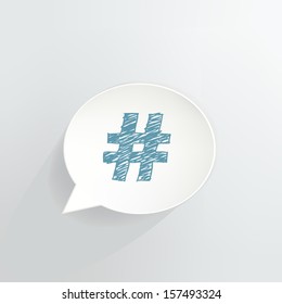 Hashtag Speech Bubble Icon