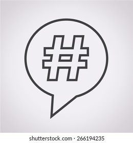 Hashtag speech bubble icon