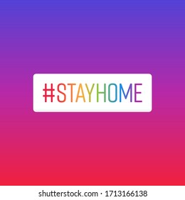 hashtag STAYHOME. coronavirus. covid-19. word vector illustration. colorful background.