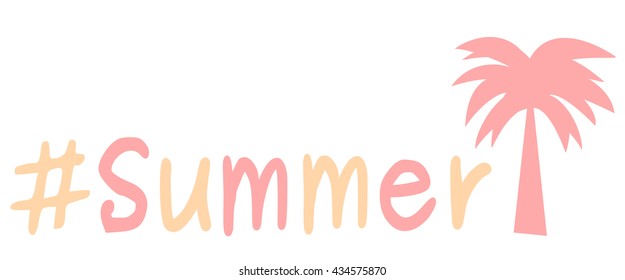 hashtag summer concept vector illustration 