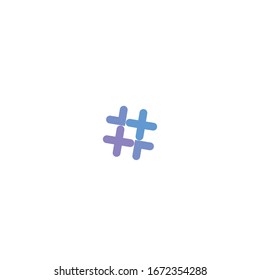 
Hashtag symbol cross plus logo icon design template elements

