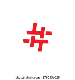 Hashtag symbol cross plus logo icon  creative design template elements