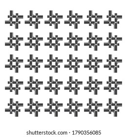 Hashtag symbol cross plus logo icon  creative design template elements