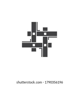 Hashtag symbol cross plus logo icon  creative design template elements